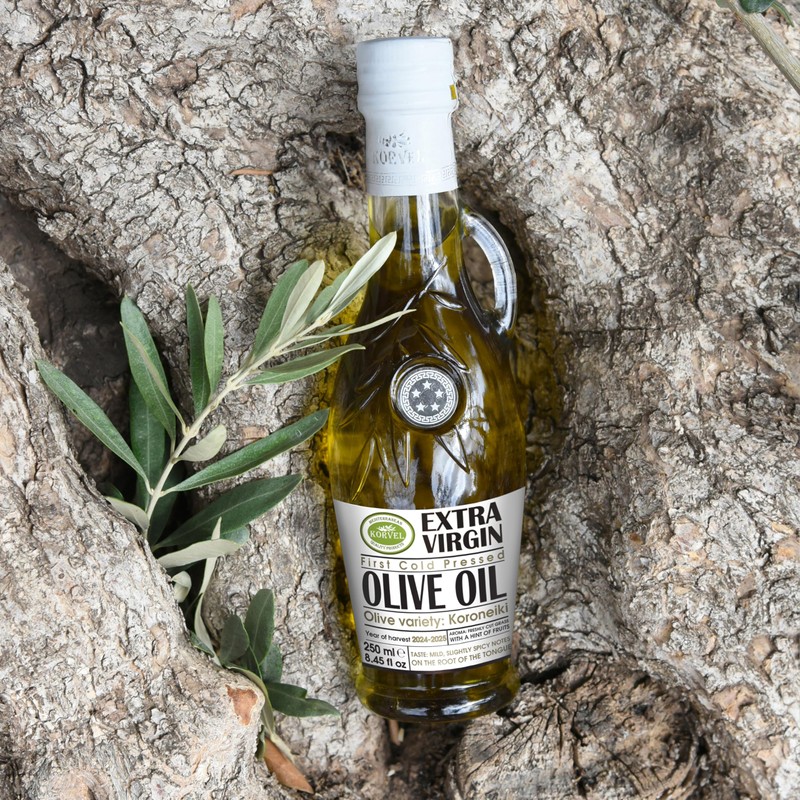 Extra Virgin Olive Oil, KORVEL, glass bottle Amphora 250 ml,