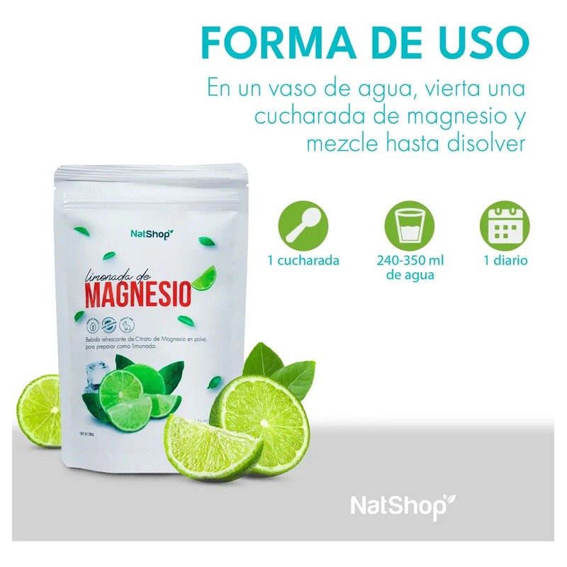 Citrato De Magnesio En Limonada 100 Natural -200 G Natshop