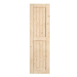 EaseLife 24in x 84in Sliding Barn Wood Door,Interior Doors,DIY Assemblely,Solid Natural Spruce Panelled Slab,Easy Install,Apply to Rooms & Storage Closet,H-Frame
