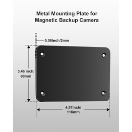 INSEETECH Metal Mounting Plate for Magnetic Wireless Backup Camera, 4.6"x3.1" Metal Base with 2mm Edge, Screw & Double-Sided Adhesive Installation – Compatible with RVs, Trucks, Trailers