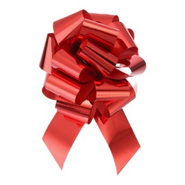 sourcing map 20pcs 6 Inch Metallic Large Big Pull Bow Gift Wrapping Bows Ribbon for Wedding Car Baskets Presents Christmas Bow, Red
