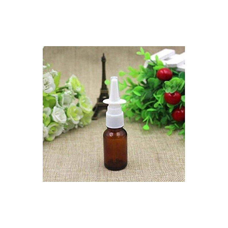 6 Pcs 10ML 0.34OZ Empty Refillable Brown Glass Nasal Spray
