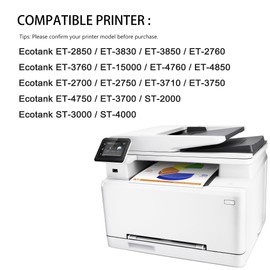 502 Inks Refill Ink Bottle Compatible for Epson 502 T502 Compatible for EcoTank ET-2750, ET-2760, ET-2850, ET-3750, ET-3760, ET-3850, ET-4850 Printer(1 Black,1 Cyan,1 Magenta,1 Yellow, 4 Pack)