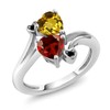 Gem Stone King 925 Sterling Silver Yellow Citrine Red Garnet