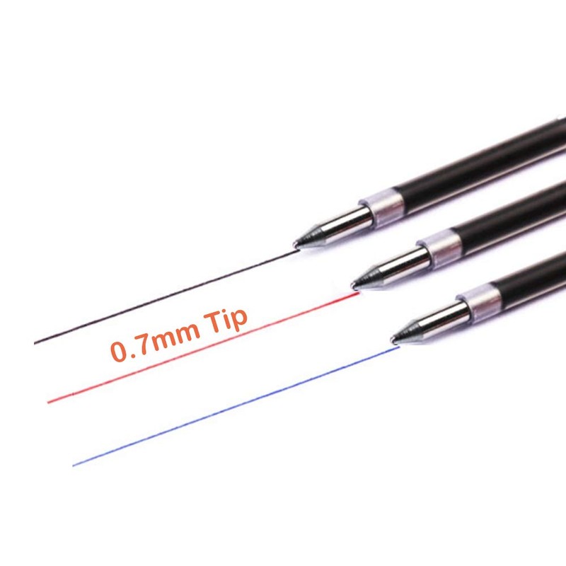 0.7mm Medium Tip 24 Pack Metal Ballpoint Pen Refills Oil