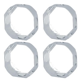 OHLECTRIC 4" Square Steel Work Box Extension Rings (4 Pack)| 1-1/2" Deep Box Ring with 1/2” & 3/4” Knockouts, Fire Rated | Ideal for Lighting Fixtures, Switches and Receptacles