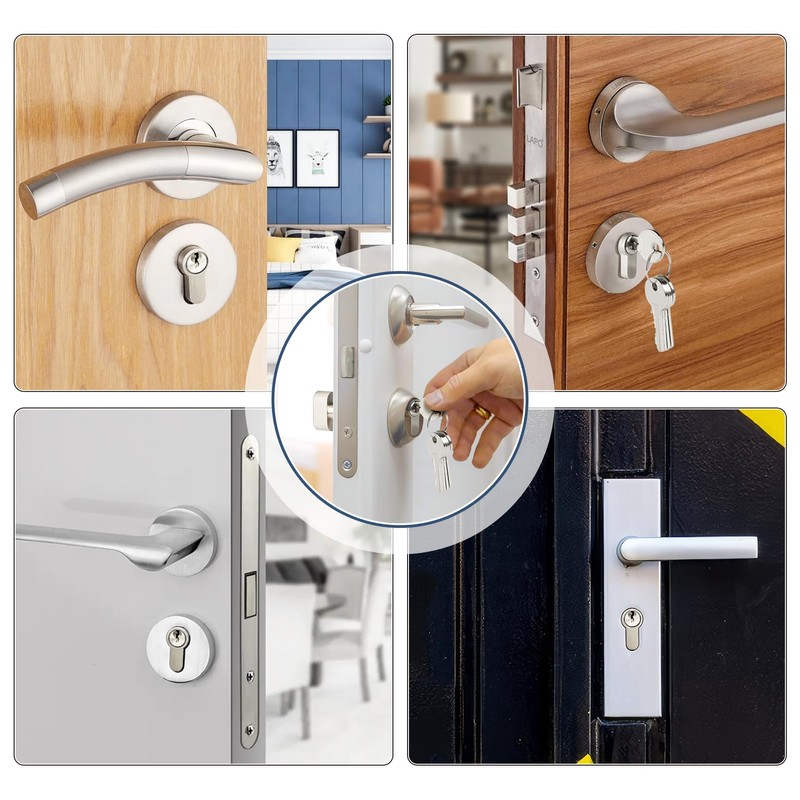 Hengsong Knob Cylinder Brass 35/35 with 5 Brass Keys, Lock