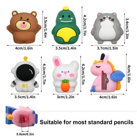 6 PCS Cute Pencil Sharpeners, Pencil Sharpener Manual, Hand Held Pencil Sharpener, Funny Sharpener Cartoon Creative, Kawaii Stationary Gifts Mini School Office Supplies (Style 2)