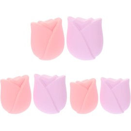 BESTYASH Fundas De Silicona Para Brochas De Maquillaje Protectores Para Brochas De Maquillaje Juego De 6 Cubiertas De Cepillo CosméTico Reutilizables Para Viaje Y Uso Diario Rosa