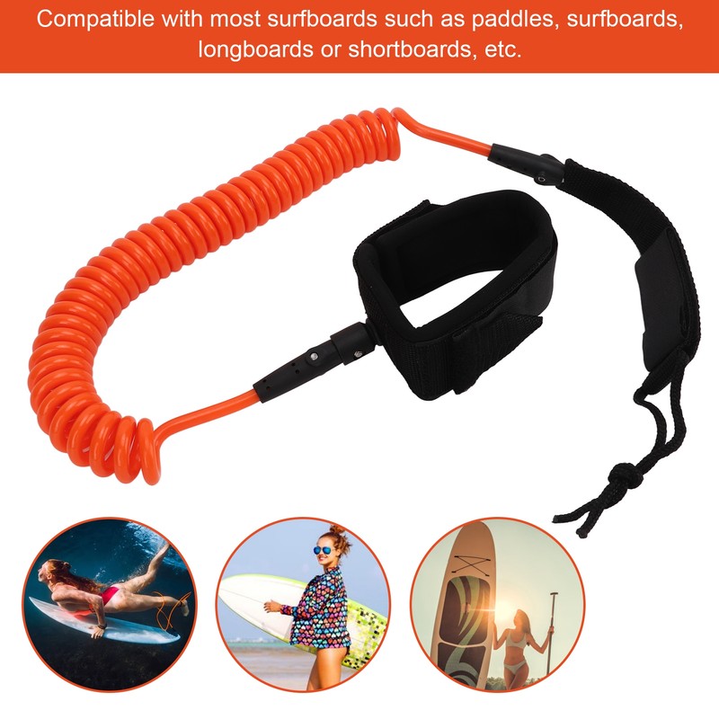 7mm 10Ft Surfing Foot Rope Adjustable Elastic TPU Surfboard Leg