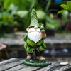 Resin Outdoor Garden Decorative Statuary,Gnome with Frog