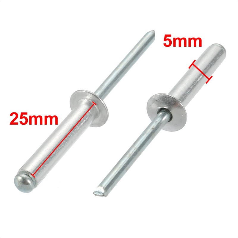 sourcing map Aluminum/Steel Open End Blind Rivets 5 mm x