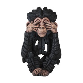 Enesco Edge Sculpture See No Baby Chimpanzee Animal Figurine, 8.4 Inch, Black and Brown