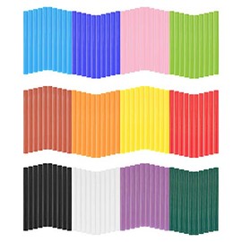 120 mini barras de pegamento caliente de colores – 0.2 x 3.9 pulgadas, barras de pegamento termofusible, multiusos para proyectos de arte y manualidades, decoración del hogar, reparación general, unión, sellado, 12 colores
