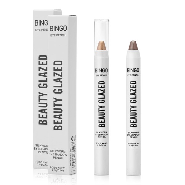 Glitter Cream Eyeshadow Stick- 2Pcs Waterproof Long Lasting Gold Bronzer