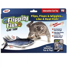 Flippity Fish Cat Toy Seen on TV Flops -Wiggles like a Real Fish, as Seen On TV