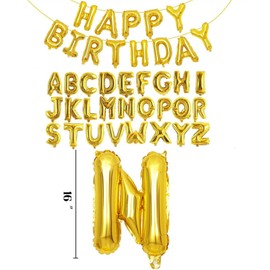 LIKENNY Balloons Alphabet A-Z Balloons Birthday Decoration Set, 16 Inches Large Confetti Balloons, Happy Birthday, Anniversary, Wedding, Party, Cultural Festival, Celebration, Event, Photography