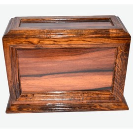 Hind Handicrafts Handmade Rosewood Urn for Human Ashes Adult Large Wooden Box Urn for Ashes Engraved 10" x 4.5" x 7.5" - 160lb or 72kg Natural