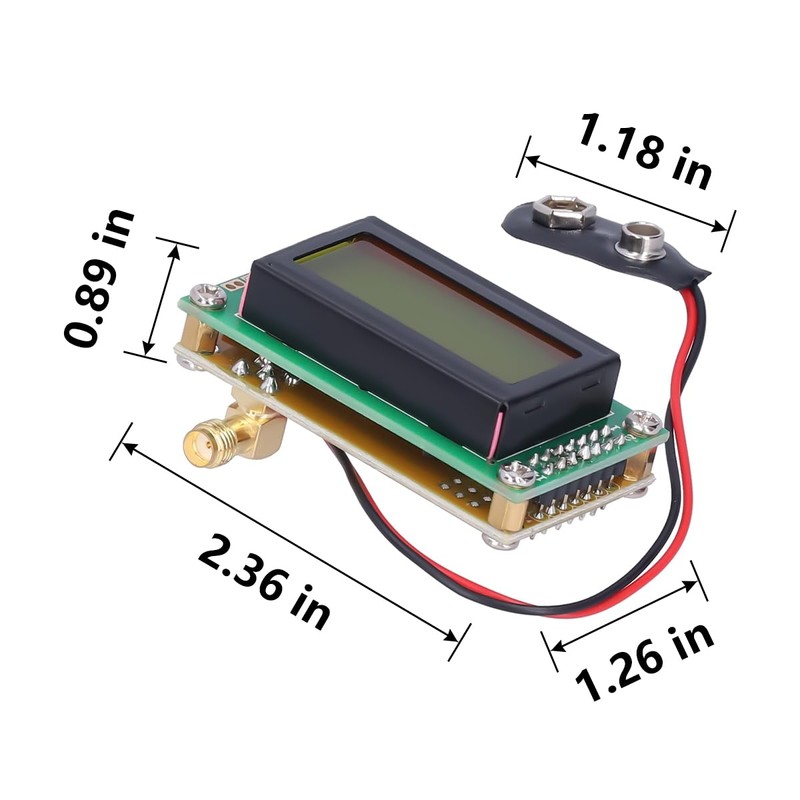 Gorise Frequency Counter LCD Display Powered by 9V SMA Jacks