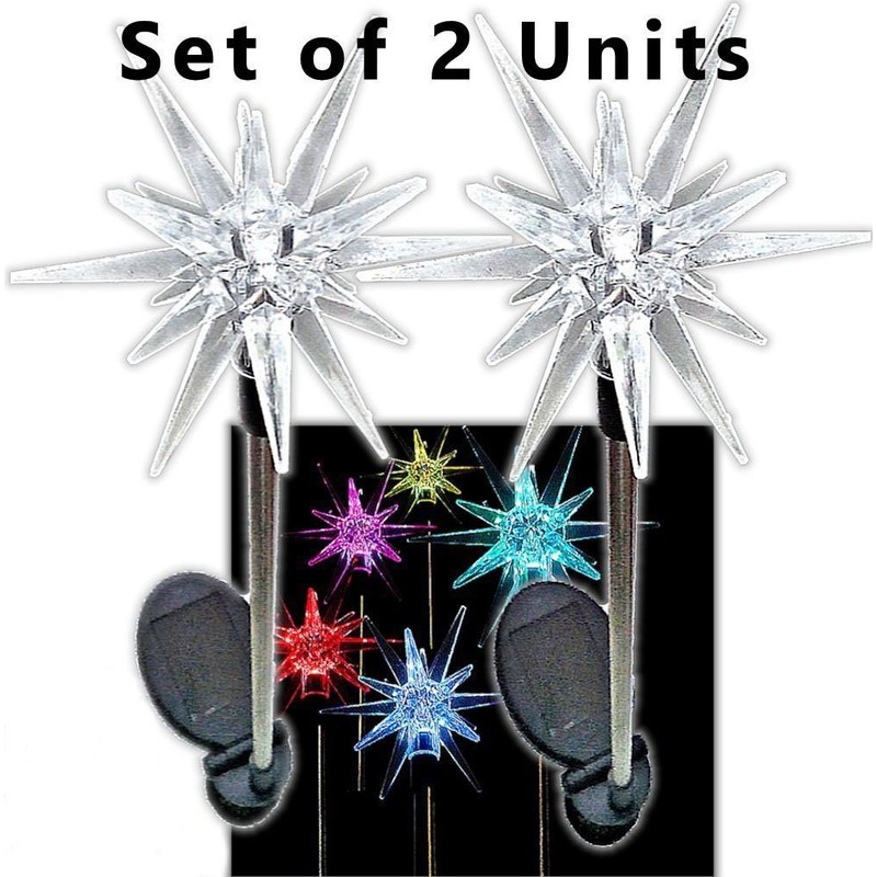 Solaration 1011-2 Sparkling Solar Star Lights Garden Stake (Set of