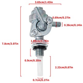 CYWVYNYT Fuel Tap Switch, M10×1.25 Gas Tank Fuel Switch Valve Pump Petcock Oil Tank Valve Petcock Valve (1)
