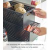 Yamazaki Stackable Vegetable Basket Plastic Black One Size