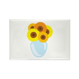 CafePress Sunflower Vase Magnets Rectangle Magnet, 3"x2" Refrigerator Magnet