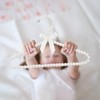 PRETYZOOM 2 Pcs Kids Clothes Hangers White Artificial Pearl Beaded