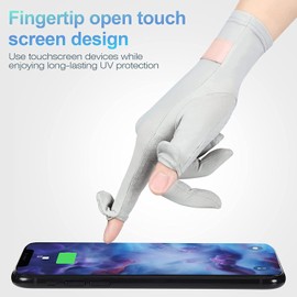 UV Protection Gloves UV Driving Gloves Women UV Gloves Sun Protection Women Summer UPF 50+ Sun Protection Glove 2 Fingers Flip Mesh Cooling Breathable Touchscreen Quick Dry Hand Glove (Blue)