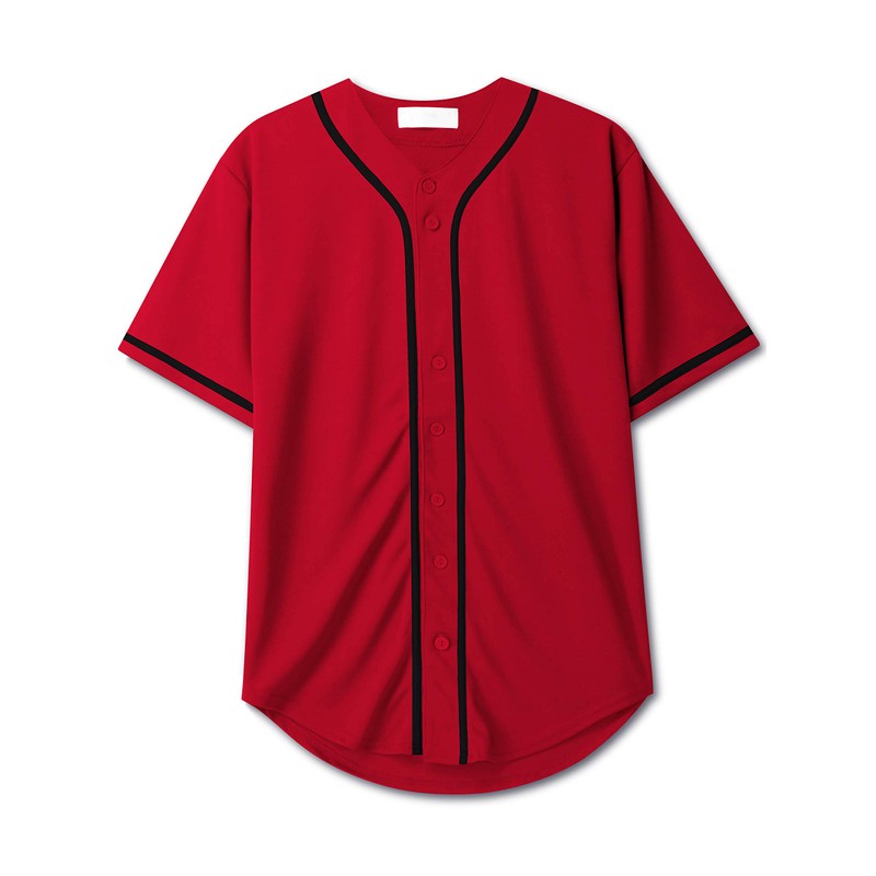 Mens Baseball Jersey Stripe Button Down Shirts Team Sports Uniforms