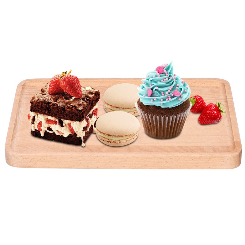 Fruit Dishes Beech Wooden Serving Tray Rectangular Decorative Dessert Plate