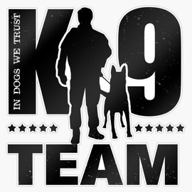 K-9 Team - K9 Unit - Malinois Window Bumper Sticker Decal 5"