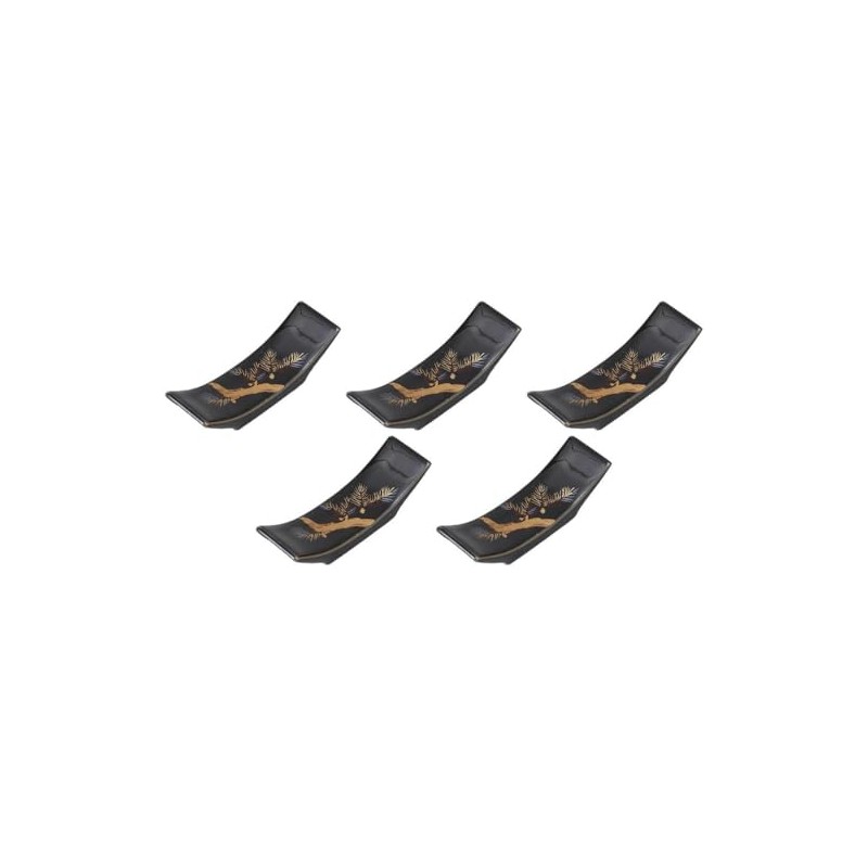Set of 5 Black Pine Warped Chopsticks Rest [2.8 x