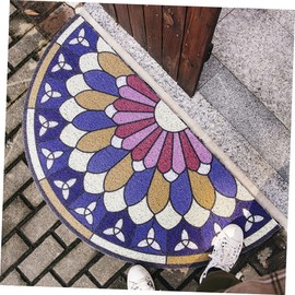 COLLBATH 1pc Anti-Skid Coil Door Mat Semicircle Floor Pad for Home Entrance Non- Household Doormat for Bathroom Kitchen Living Room