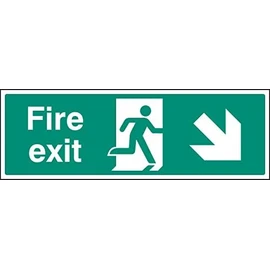 Exit Signs - Fire exit - down and right - Rigid Plastic