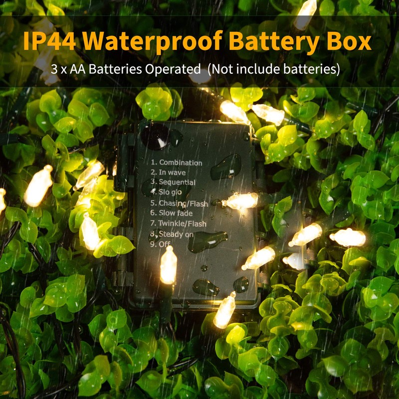 Battery Operated Christmas Lights 2 Pack 18 Feet 50 LED