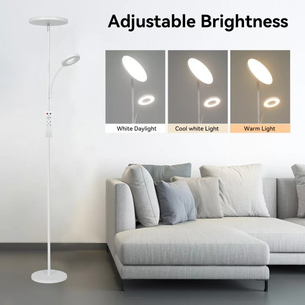 Bright LED Floor Lamp Standing for Living Room 4 Modes
