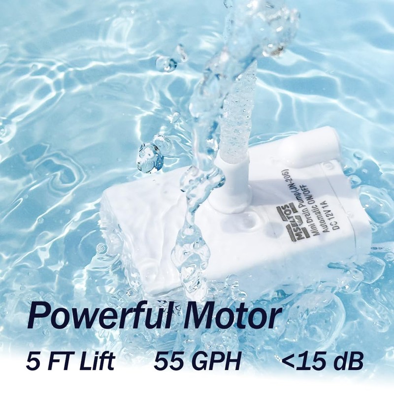 Automatic Small Sump Pump with Water Sensor, 5 FT Lift