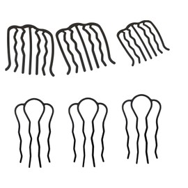 Hair Accessories Party Wrap Comb Set of 6 Black for Weddings School Entrance Ceremonies Graduation Bun Hair Arrangement