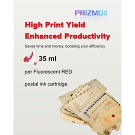 Prizmox 3-Pack SL-798-0 Red Ink Cartridge Replacement for Pitney Bowes 798-0 Fluorescent Red Ink Cartridge for Postage Meters for Sendpro C200, C300 and C400