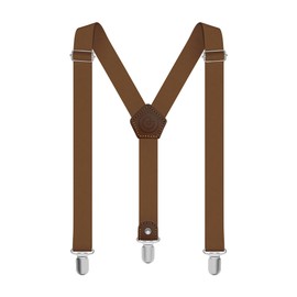 GRIN accs | Tirantes para Hombre | Con Piel Cafe | Formal e Informal para Tu Estilo | Tirantes de Clip para Caballero | Resistentes y Ajustables a la medida | Con Piel Café - Color Camel