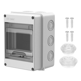 CENPEK Rail Enclosure Box 5 Module – IP65 Waterproof Consumer Unit Box, Sur-face-Mounted Circuit Breaker Distribution Box, Damp-Proof Fuse Box for Garden & Outdoor Use