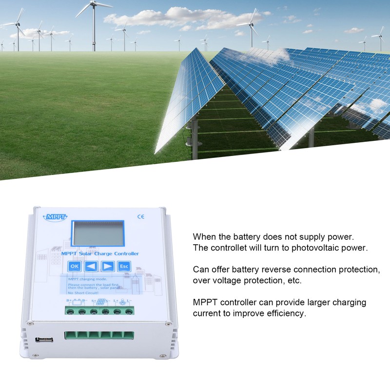 Solar Charge Controller MPPT Photovoltaic PV Battery Panel Charging Regulator