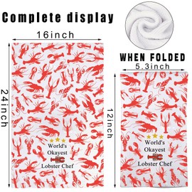 MYSOMY Lobster Kitchen Towels Lobster Lover Gifts Lobster Boil Dish Towels Crawfish Boil Kitchen Towels Red Lobster Chef Gifts (lobster chef UK)