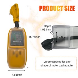 Sylvil RV Surge Protector, 50 Amp RV Circuit Analyzer Surge Guard Full Protection, Smart RV Surge Protector with Waterproof Cover for RV, Camper, Trailer, Truck, Car Accessories (Yellow)