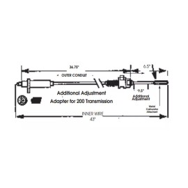 FitZall TeckPak USA TH350 TH200 Transmission  OE Style Kickdown Detent Cable K35951  (99471)