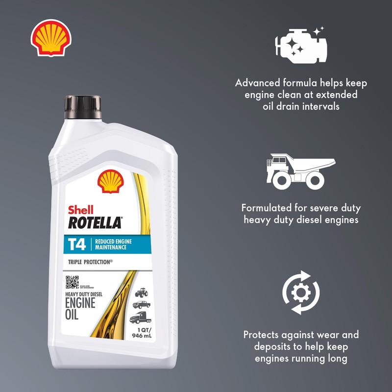 Shell Rotella T4 Triple Protection 15W-40 Diesel Engine Oil, 1