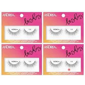 Andrea Pestañas Postizas Andrea Strip Lash 108 Negro, 4 Paquetes Negro