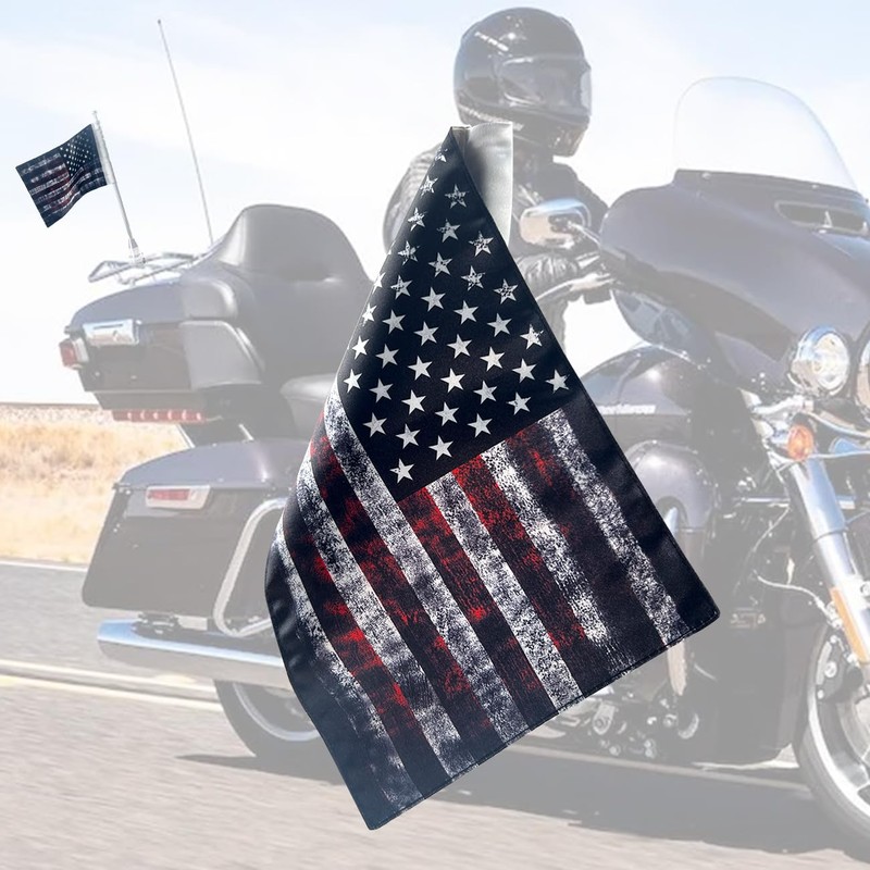 Motorcycle Flag 6x9,Antique American Flag,Double-sided Double Sewing Motorcycle USA Flag