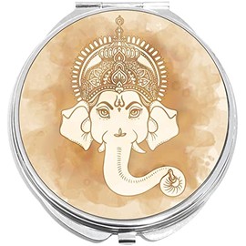 NewCharms Religious Elephant Compact with Mirrors - Perfect Pocket and Purse Size Folding Mirror for Applying Make Up Anywhere